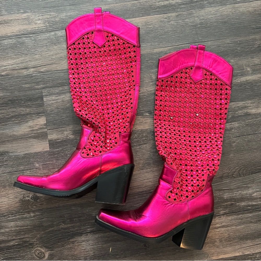 Pink Gem Cowboy Boots